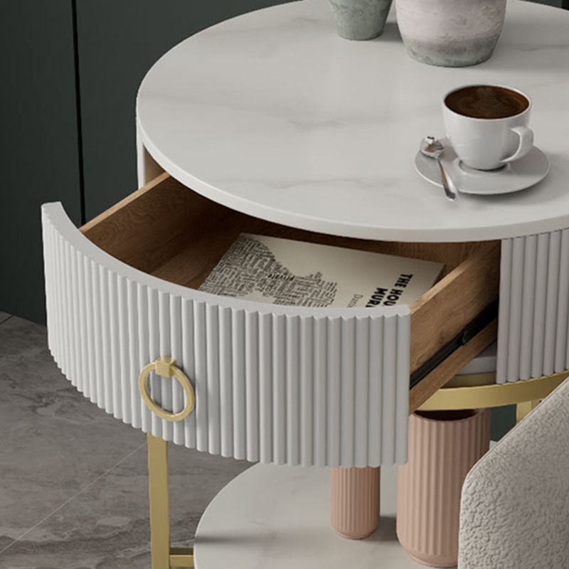 Glam Bed Nightstand Stone Accent Table Nightstand with Drawer Clearhalo 'Bedroom Furniture' 'furn' 'furn_night_stand' 'Furniture' 'night_stand' 'Nightstands' 1200x1200_24e5a5cd-a6b3-4410-a45c-6e2d83bc80af