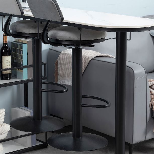 Glam Iron Bar Table Faux Marble White Top 41.3"H Bistro Table with Wine Rack Clearhalo 'Bar Furniture' 'Bar Tables' 'bar_tables' 'furn' 'furn_bar_tables' 'Furniture' 'furniture_bar_tables' 'Kitchen & Dining Furniture' 1200x1200_24e66f58-d046-42a2-983b-8564da755580