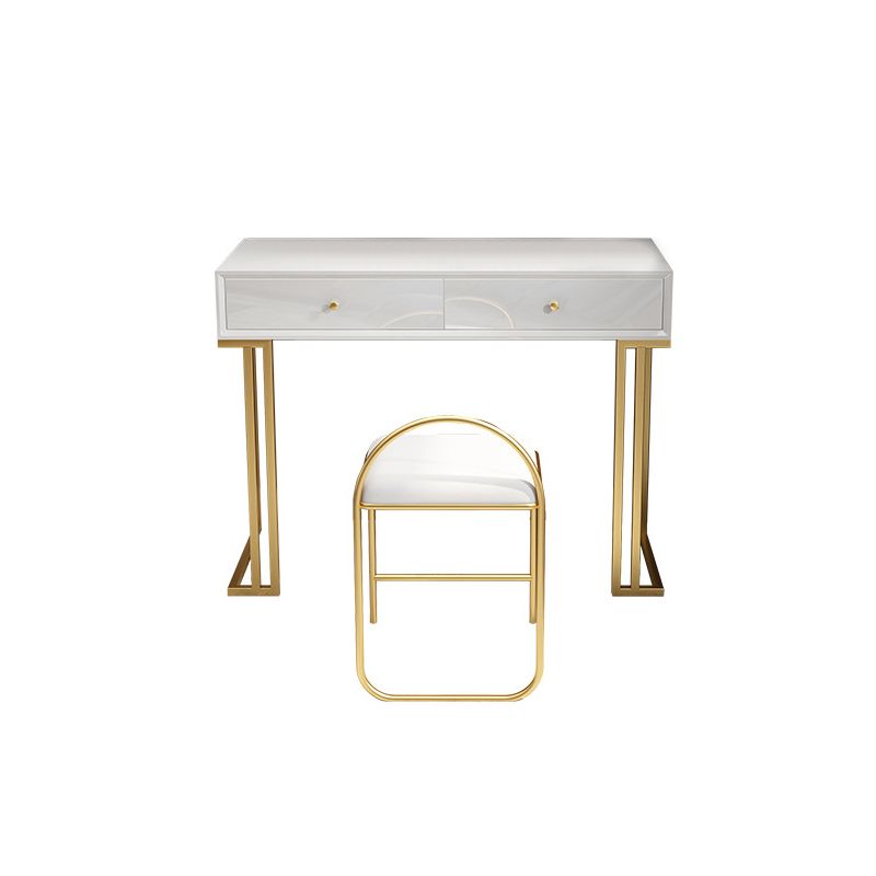 Contador de maquillaje glamoroso 18.11 "Tablas de tocador de ancho con 2 cajones de almacenamiento