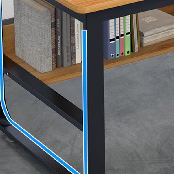 Metal and Wooden Writing Desk Industrial Rectangular Office Desk for Home Clearhalo 'furn' 'furn_office_desk' 'Furniture' 'Office Desks' 'Office Furniture' 'office_desk' 1200x1200_24e8c316-af3f-4db4-bfe3-96e3fed0b12f