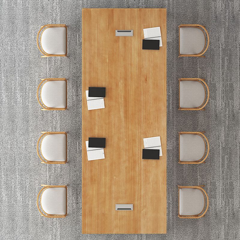 Kabelbeheer industrieel rechthoekig schrijfbureau natuurlijke kantoorbureau met metalen benen