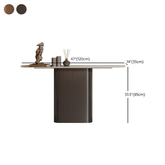 Modern Accent Table Half Moon Shape Metal Console Table for Hall , 14 inch Wide