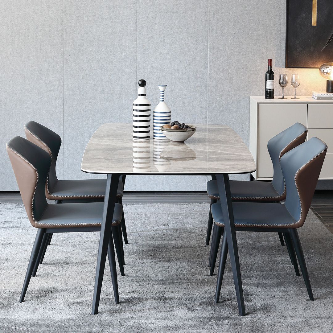 Simplicity Style Furniture Rectangle Stone Dining Room Table for Dining Room Clearhalo 'Dining Tables & Seating' 'Dining Tables' 'dining_table' 'furn' 'furn_dining_table' 'Furniture' 'Kitchen & Dining Furniture' 1200x1200_24ef59cd-6147-4db8-b3f5-cb0ac42cd100