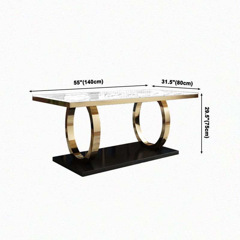 Luxury Style Marble Dining Table Trestle Base Rectangle Table for Home Clearhalo ' dining_table' 'Dining Tables & Seating' 'Dining Tables' 'furn' 'furn_dining_table' 'Furniture' 'furniture_dining_table' 'Kitchen & Dining Furniture' 'kitchen&dining_furn' 'kitchen' 'kitchen_dining_table' 1200x1200_24ef8d51-5269-4fae-adcc-f52b06e85db4