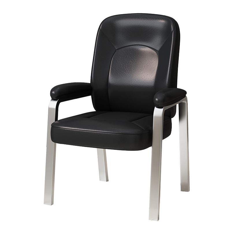 Modernismo sedia sedia in pelle di armi fissa sedia da scrivania senza ruote per la casa