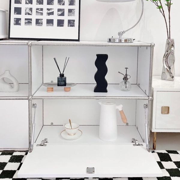 Buffet contemporain buffet en acier inoxydable pour le salon