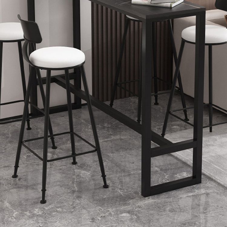Black Glam Style Bar Table in Iron Top and Faux Marble Milk Tea Shop Bar Table Clearhalo 'Bar Furniture' 'Bar Tables' 'bar_tables' 'furn' 'furn_bar_tables' 'Furniture' 'furniture_bar_tables' 'Kitchen & Dining Furniture' 1200x1200_24f974ad-8c6f-4f79-abcf-e1e504d0418f