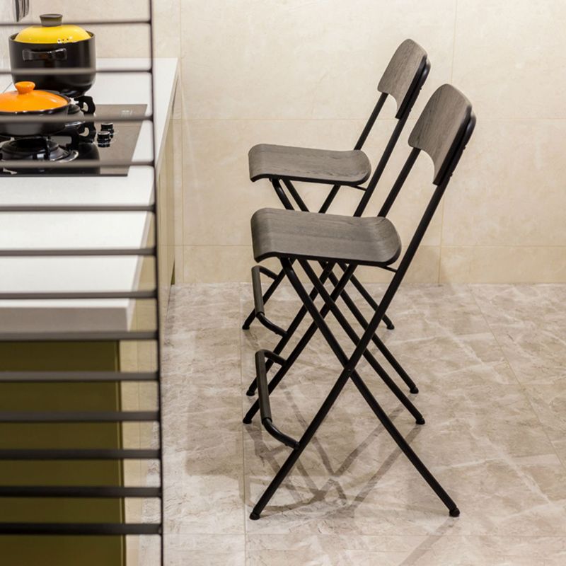 Nordic Steel Simple Folding Barstool 29" H Birch Tall Stool, 1 Piece Clearhalo 'Bar Furniture' 'Bar Stools' 'bar_stools' 'furn' 'furn_bar_stools' 'furniture_bar_stools' 'Kitchen & Dining Furniture' 'kitchen&dining_furn' 'kitchen' 'kitchen_furn' Furniture' 1200x1200_24fa0148-d902-46f5-bc02-ce0d3284126c