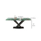 Mesa de comedor de piedra y metal Mesa de comedor rectangular moderna