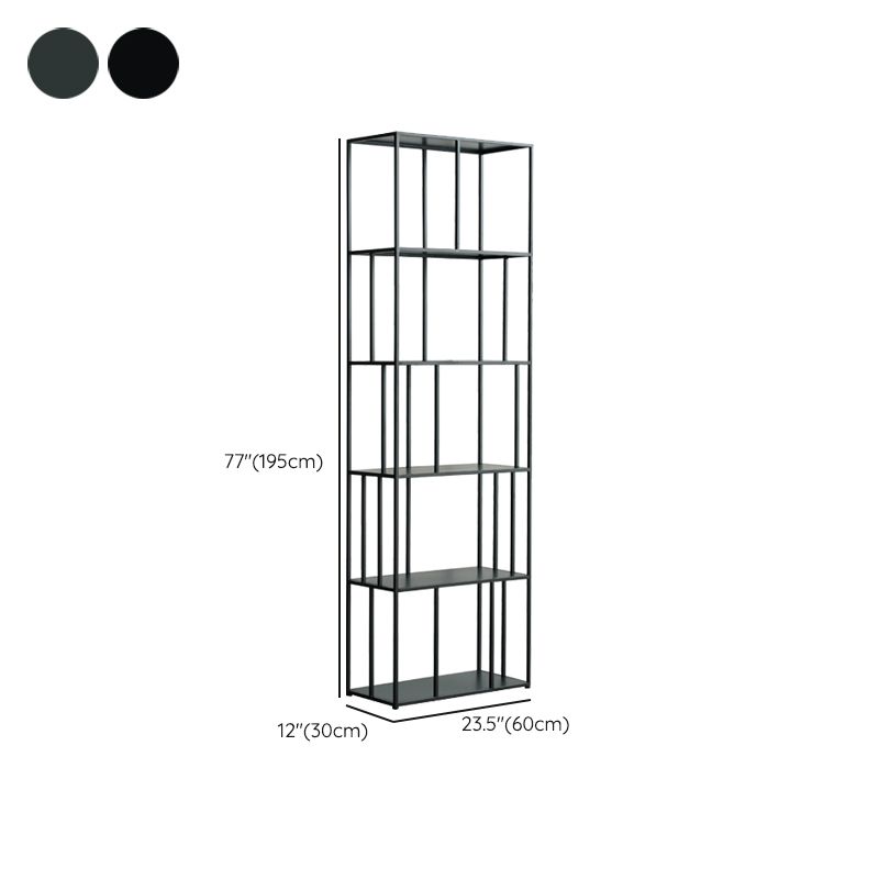 Modern Style Open Back Bookshelf Standard Metal Bookcase with Shelves Clearhalo 'Bookcases' 'furn' 'furn_bookcases' 'Furniture' 'Office Furniture' 1200x1200_24fb75a0-f83f-4b68-a853-ea0fcf83d7d3