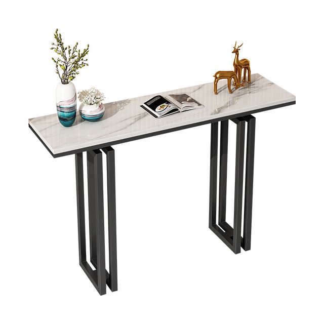 Tavolo accento console rettangolare glam tavolo da divano console di finitura antica in pietra