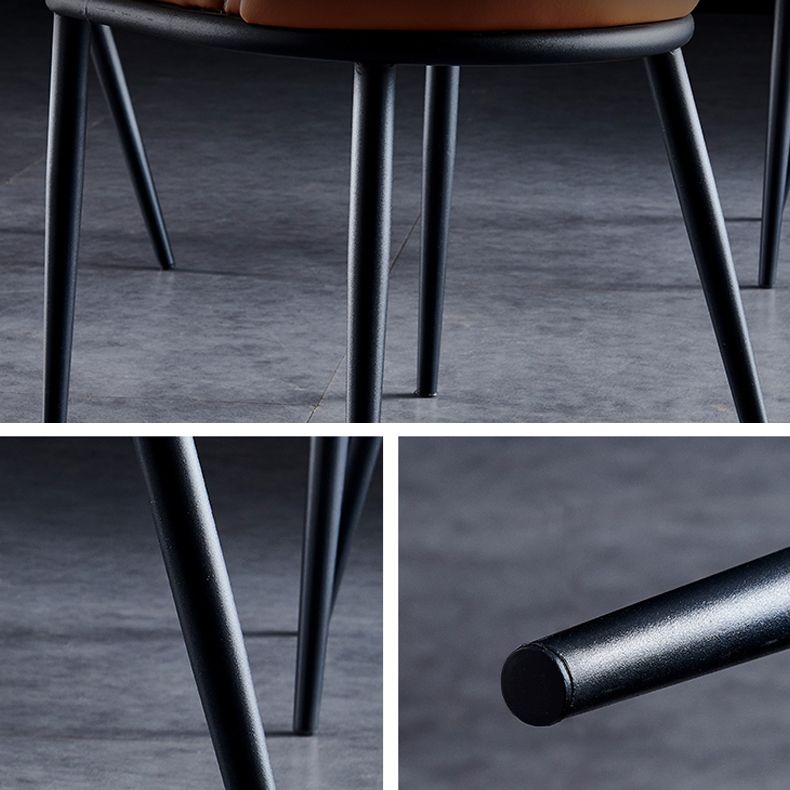 Contemporary Metal Dining Room Chairs Armless PU Leather Dining Chairs for Home Use Clearhalo ' kitchen&dining_furn' 'Dining Chairs' 'Dining Tables & Seating' 'dining_chair' 'furn' 'furn_dining_chair' 'Furniture' 'furniture_dining_chair' 'Kitchen & Dining Furniture' 'kitchen' 1200x1200_24fcf9b3-a23d-467f-b70f-b2bdcd3d6ded
