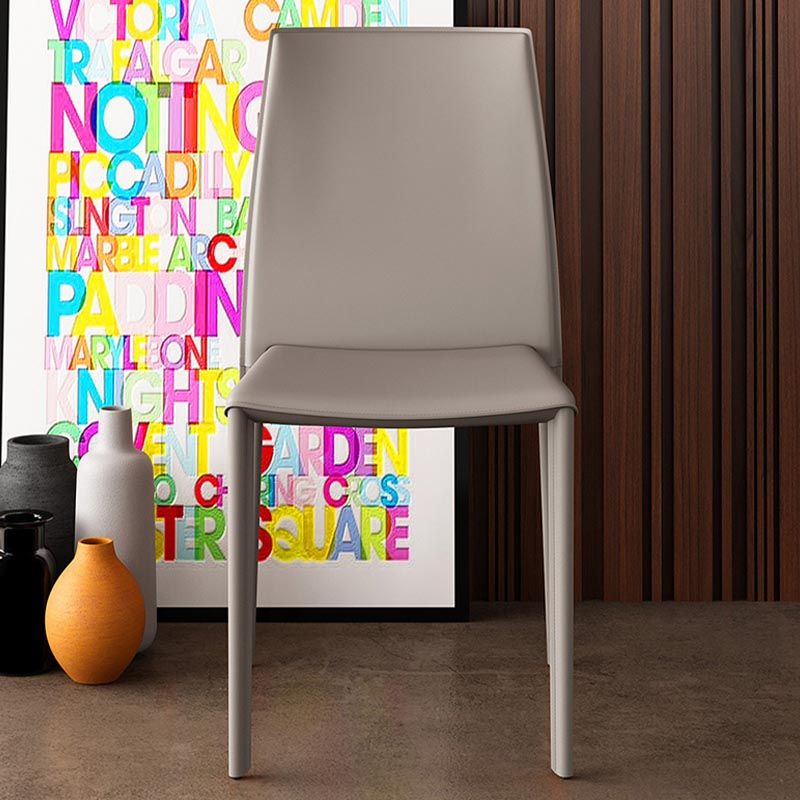 Sedia da pranzo con laterale in pelle contemporanea sedia a braccia da pranzo per sala da pranzo