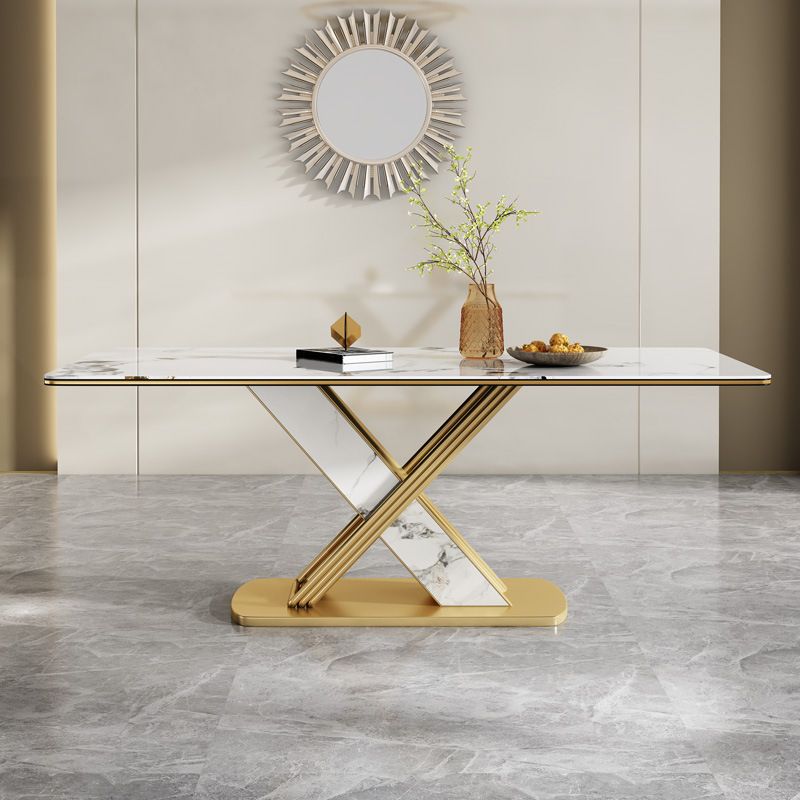 Luxurious Rectangle Dining Set 1/4/6/7 Pieces Sintered Stone Top Dinette Table Set Clearhalo 'Dining Room Sets' 'Dining Tables & Seating' 'dining_room_set' 'furn' 'furn_dining_room_set' 'Furniture' 'Kitchen & Dining Furniture' 1200x1200_24ff3fd9-32e9-4232-865a-79cd2a03d959