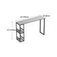 Modern Rectangle Bar Dining Table Indoor Bar Table with Shelves in Black Clearhalo 'Bar Furniture' 'Bar Tables' 'bar_tables' 'furn' 'furn_bar_tables' 'Furniture' 'furniture_bar_tables' 'Kitchen & Dining Furniture' 'kitchen&dining_furn' 'kitchen' 1200x1200_24fffd66-2933-4864-8e6d-77a16fdae1c1