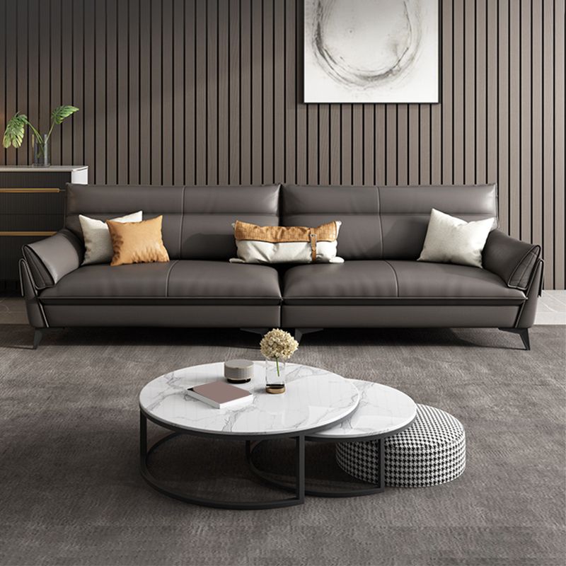 Recupant de canapé en cuir noir / gris