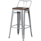 Contemporary Metal Bar Stool Low Back Dining Stool with Footrest Clearhalo 'Bar Furniture' 'Bar Stools' 'bar_stools' 'furn' 'furn_bar_stools' 'Furniture' 'Kitchen & Dining Furniture' 1200x1200_25039d69-5af3-4f92-9db8-53de88d9ffbd