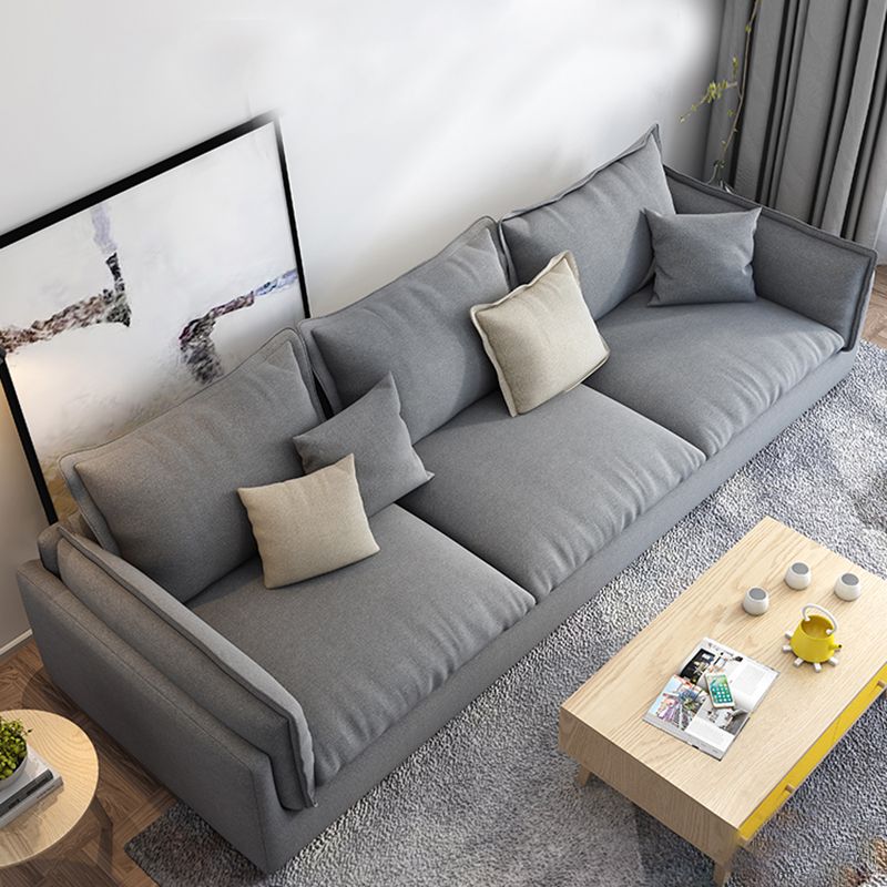 Light-grey Contemporary Sectional Stain-Resistant Living Room Solid Wood Sofa