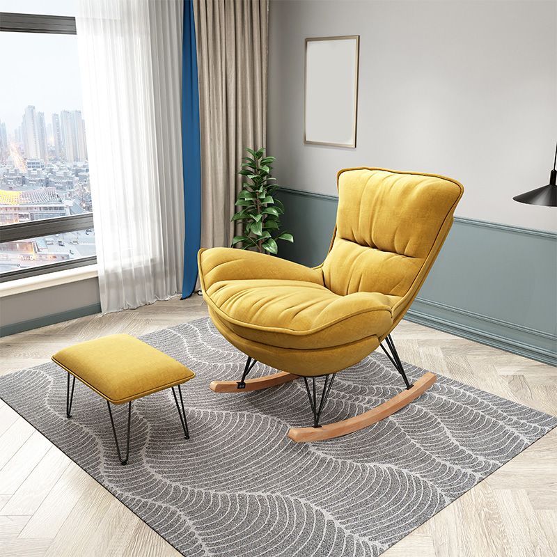 27.56 "L x 37.4" W x 34.65 "H Silla trasera sin brazo, reclinable moderno con otomana