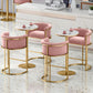 Glam Fabric Counter Stool Luxury Furniture with Gold Legs in Matte Finish for Indoor