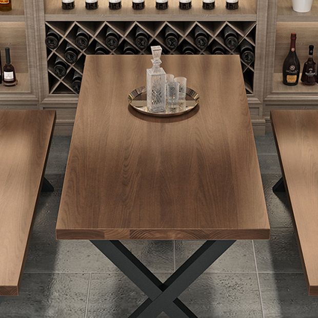 1/3/4/5 Pcs Metal Industrial Dining Set with Rectangle Table Dinette Set with Wooden Bench Clearhalo 'Dining Room Sets' 'Dining Tables & Seating' 'dining_room_set' 'furn' 'furn_dining_room_set' 'Furniture' 'furniture_dining_room_set' 'Kitchen & Dining Furniture' 'kitchen&dining_furn' 'kitchen' 1200x1200_25077a54-4206-44fe-8c0c-8ac4b491eb84