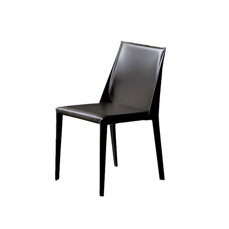 Chaises de salle à manger en cuir contemporain chaises latérales sans jambes en métal pour cuisine