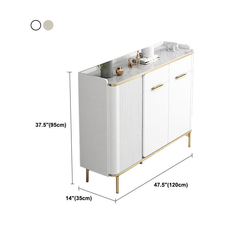 Glam Sideboard Stone Top Sideboard with Door and Drawer for Dining Room Clearhalo 'buffet_sideboard' 'Buffets & Sideboards' 'furn' 'furn_buffet_sideboard' 'Furniture' 'Kitchen & Dining Furniture' 1200x1200_25087610-1091-460b-bc67-be67611fafea
