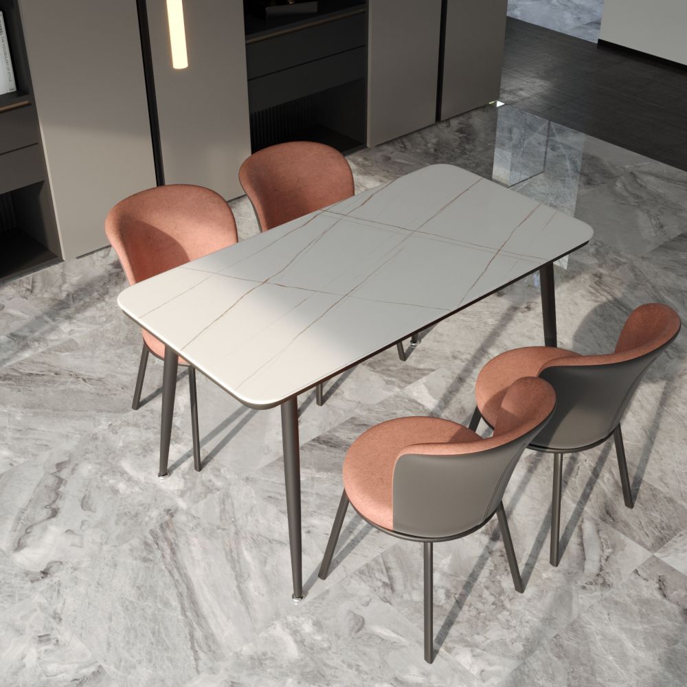 Contemporary Leathaire Restaurant Arm Chair Matte Finish Open Dining Chair Clearhalo ' kitchen&dining_furn' 'Dining Chairs' 'Dining Tables & Seating' 'dining_chair' 'furn' 'furn_dining_chair' 'Furniture' 'furniture_dining_chair' 'Kitchen & Dining Furniture' 'kitchen' 1200x1200_25093e4f-bf31-430e-951f-b6a0d93fa8db