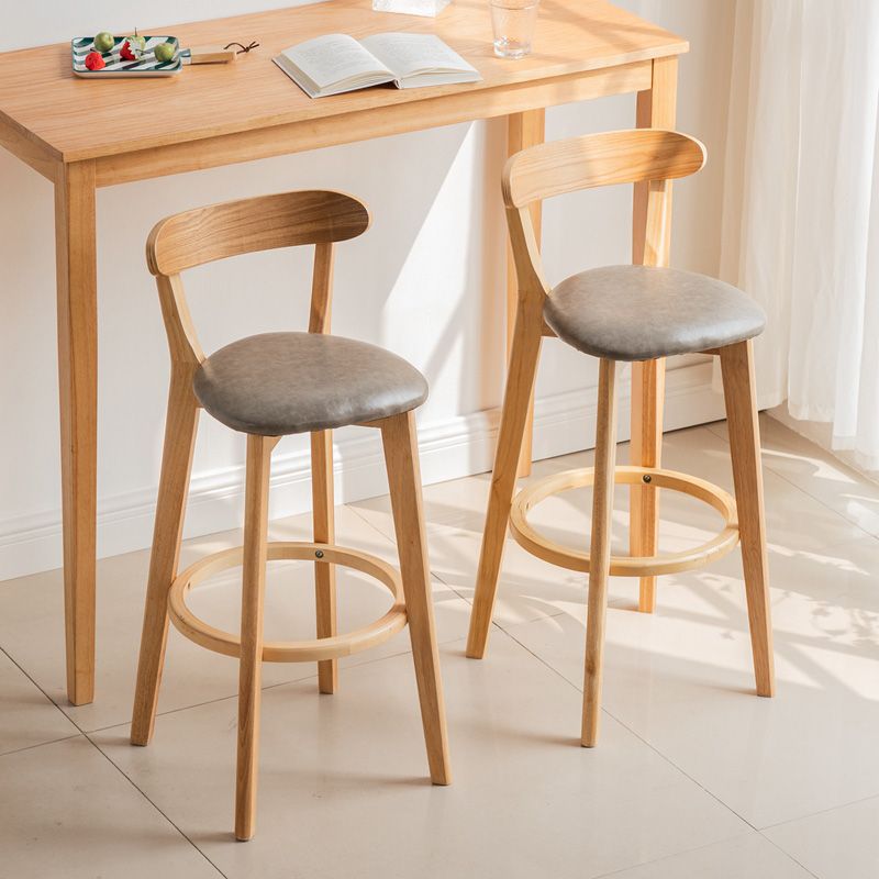 Modern Scandinavian 27.95 Bar Stool Round Seat Indoor Stool with Wood base Clearhalo 'Bar Furniture' 'Bar Stools' 'bar_stools' 'furn' 'furn_bar_stools' 'furniture_bar_stools' 'Kitchen & Dining Furniture' 'kitchen&dining_furn' 'kitchen' 'kitchen_furn' Furniture' 1200x1200_250a0379-76cc-417c-b8db-9648a4122755
