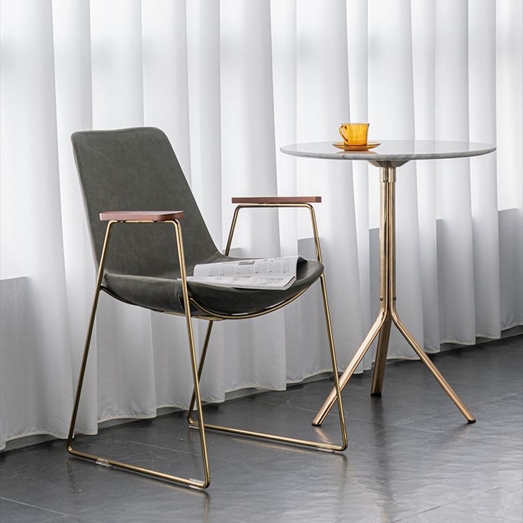 Scandinavian Design Solid Back Dining Side Chair Leather Dining Side Chair Clearhalo ' kitchen&dining_furn' 'Dining Chairs' 'Dining Tables & Seating' 'dining_chair' 'furn' 'furn_dining_chair' 'Furniture' 'furniture_dining_chair' 'Kitchen & Dining Furniture' 'kitchen' 1200x1200_250a1f43-a0be-41d8-92c1-80be8fabe8f7