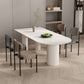 Kitchen Dining Table Modern Stone Dining Table in White and Black Clearhalo 'Dining Tables & Seating' 'Dining Tables' 'dining_table' 'furn' 'furn_dining_table' 'Furniture' 'furniture_dining_table' 'Kitchen & Dining Furniture' 'kitchen' 'kitchen_dining_table' 1200x1200_250b563b-eda2-439a-9b18-484530c60c01