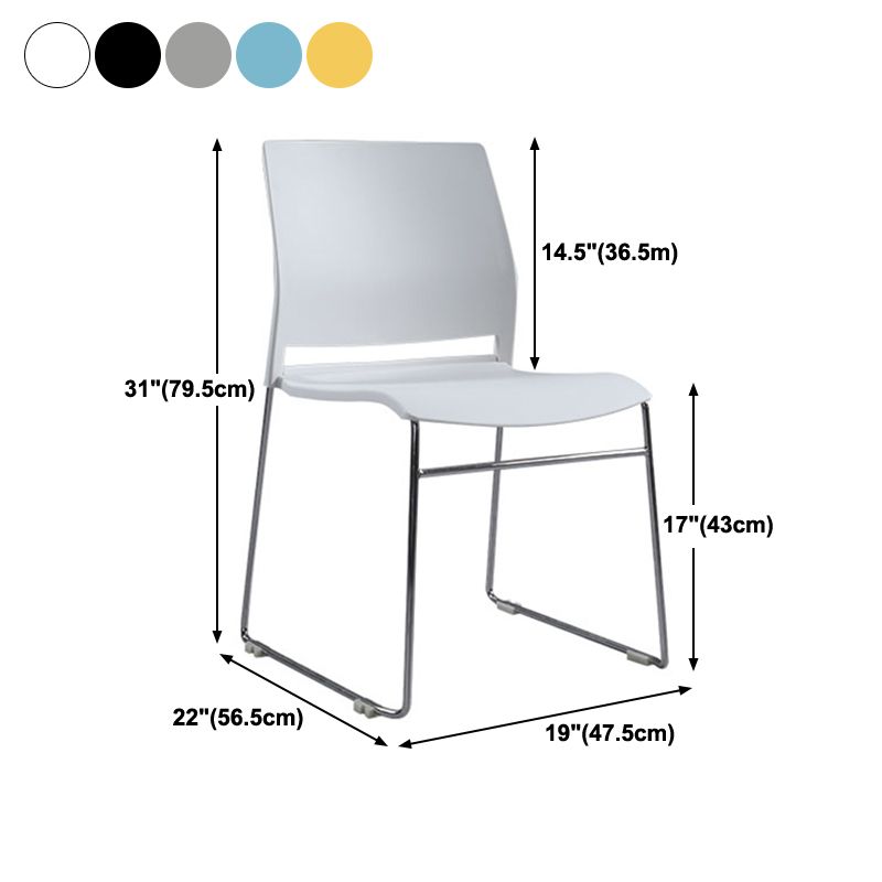 Modern Style Task Chair Plastic Armless Office Chair with Metal Legs Clearhalo 'furn' 'furn_office_chair' 'Furniture' 'furniture_office_chair' 'Office Chairs' 'Office Furniture' 'office_chair' 1200x1200_250cc883-cacf-4cdf-83c1-382f3885b860
