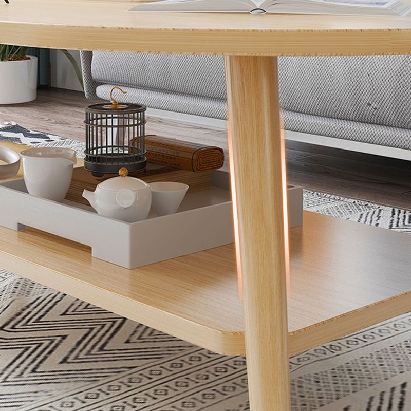 Wood Coffee Table No Distressing Single Coffee Table with Shelf Clearhalo 'Coffee & Accent Tables' 'Coffee Tables' 'coffee_tables' 'furn' 'furn_coffee_tables' 'Furniture' 'Living Room Furniture' 1200x1200_250d4fcc-3b5c-419c-ab2c-2c4d123449ad