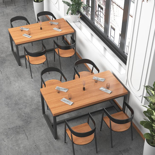 1/5ピース長方形のダイニングテーブルセット工業スタイルの木製ダイニングテーブルと椅子