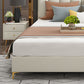 Wood and Upholstered Standard Bed Low Profile Bed with Custom Legs