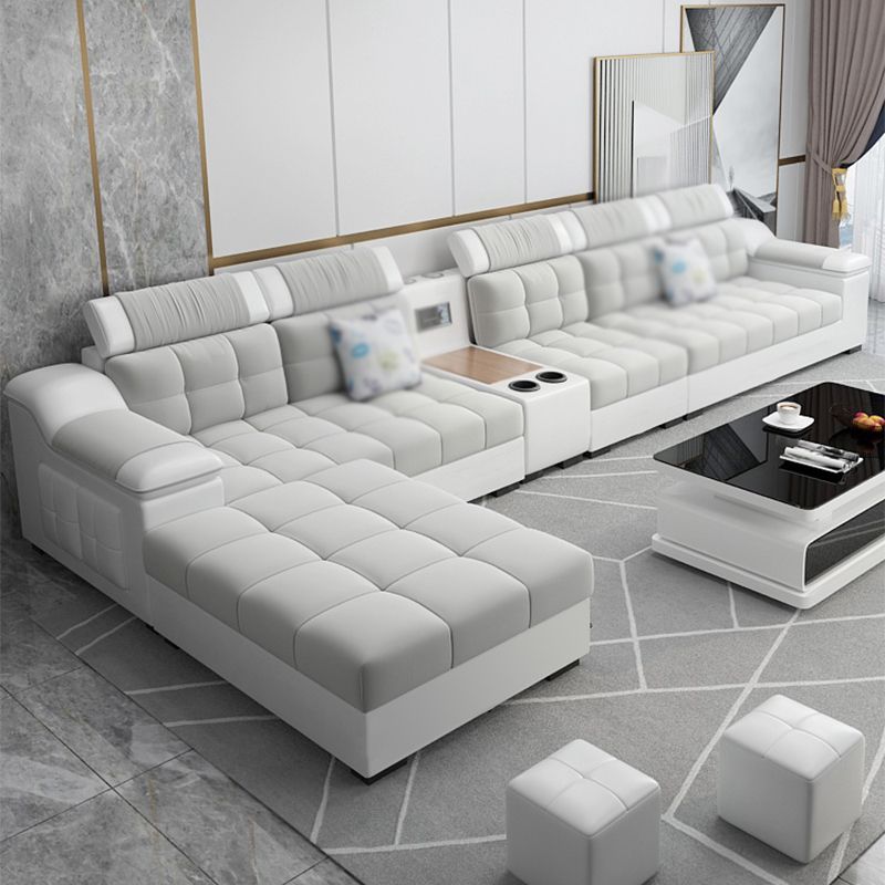 Contemporary Sofa Grey High Back Sloped Arms Sofa/Sectional for Living Room Clearhalo 'furn' 'furn_sectionals' 'Furniture' 'furniture_sectionals' 'Living Room Furniture' 'Sectionals' 1200x1200_251046b4-2770-4969-9c01-72a1a712e387