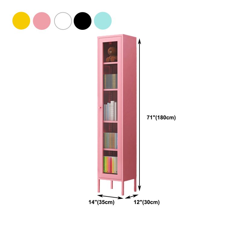 Multiple Colors Modern Style Bookshelf, Metal Bookcase for Home
