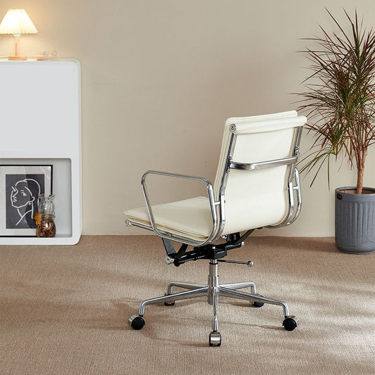 Silla de brazos fijos modernos cuero sin silla de escritorio ergonómico angustiante