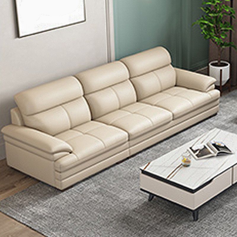 Genuine Leather High Back Pillow Top Arm Sofa and Sectional with Wear Resistant Clearhalo 'furn' 'furn_sectionals' 'Furniture' 'furniture_sectionals' 'kitchen' 'kitchen_sectionals' 'Living Room Furniture' 'Sectionals' 1200x1200_2510de4d-ad1b-44a6-b876-da7dbeb829d1