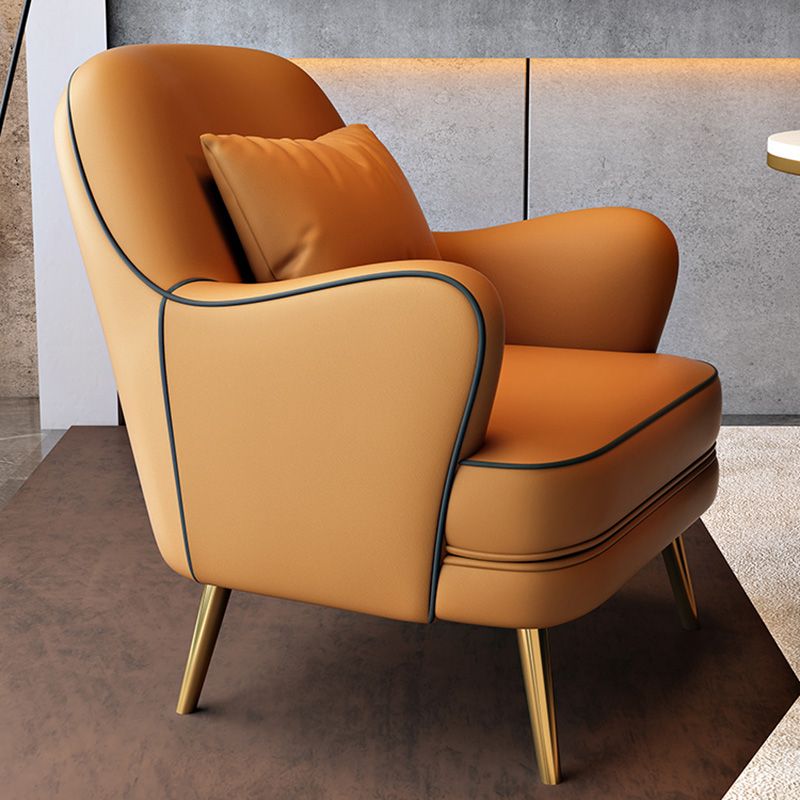 Contemporary Pillow Back Chair Recessed Arms Pillow Back ArmChair Clearhalo 'Accent Chairs' 'accent_chairs' 'Chairs & Seating' 'furn' 'furn_accent_chairs' 'Furniture' 'Living Room Furniture' 1200x1200_25122c4e-431b-4a6e-aa5b-849a2a697484