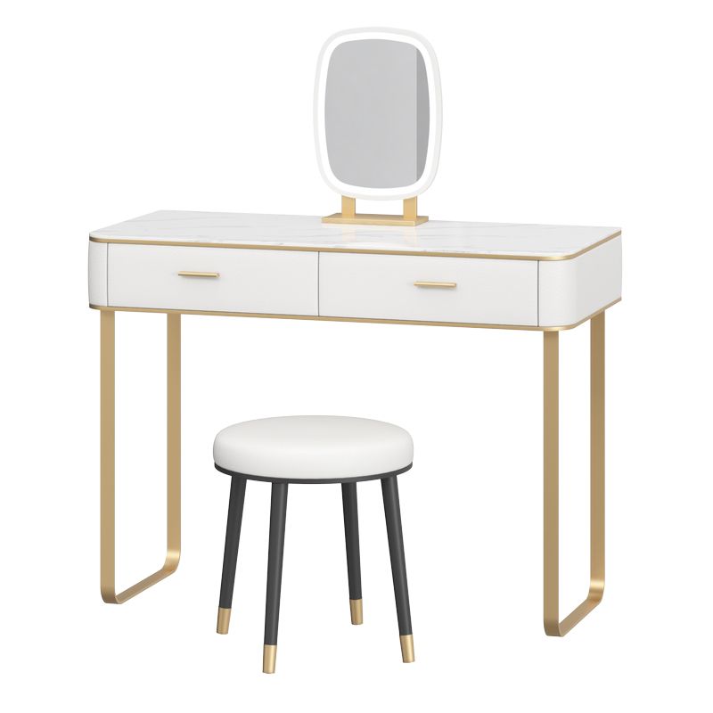 Luxurious Vanity Set 1 Storage Drawer with Mirror & Padded Stool