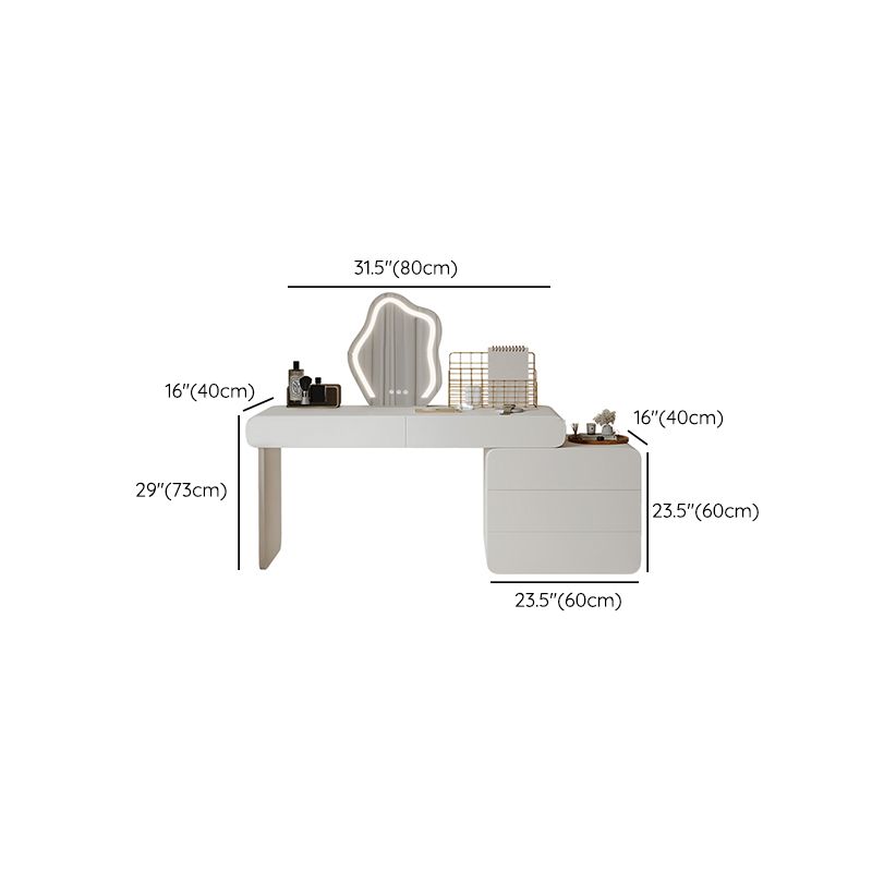 Brachette de vanité en bois à chambre à coucher éclairé blanc éclairé blanc contemporain