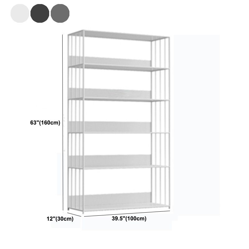Modern Open Storage Bookcase 12" W Iron Frame Bookshelf with Shelves Clearhalo 'Bookcases' 'furn' 'furn_bookcases' 'Furniture' 'Office Furniture' 1200x1200_2514012e-2611-4ed3-bd9b-cc1a2f5e6081