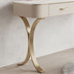 Metal with Padded Stool Vanity Table Luxurious Makeup Desk in Beige