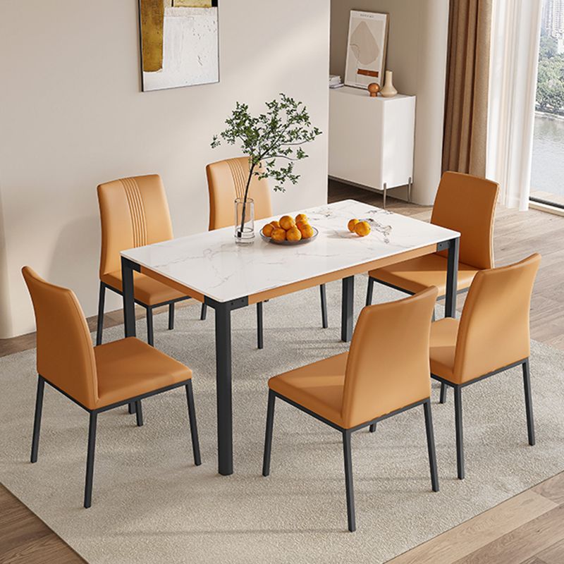 Stile contemporaneo 1/5/7 pezzi Panchina da pranzo in pietra rettangolare set per casa