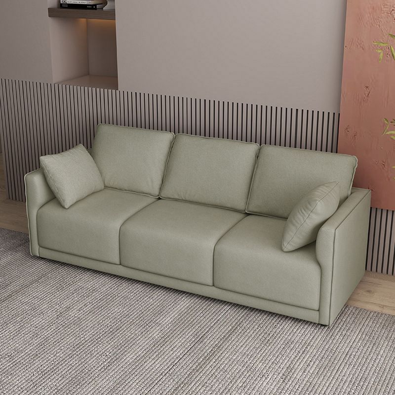 Faux Leather Sofa 25.59" D x 28.34" H Square Arm Sofa for Living Room Clearhalo 'furn' 'furn_sofas' 'Furniture' 'furniture_sofas' 'Living Room Furniture' 'Sofa' 'sofas' 1200x1200_2517bab5-3bf2-4a78-b278-2b27b3104372
