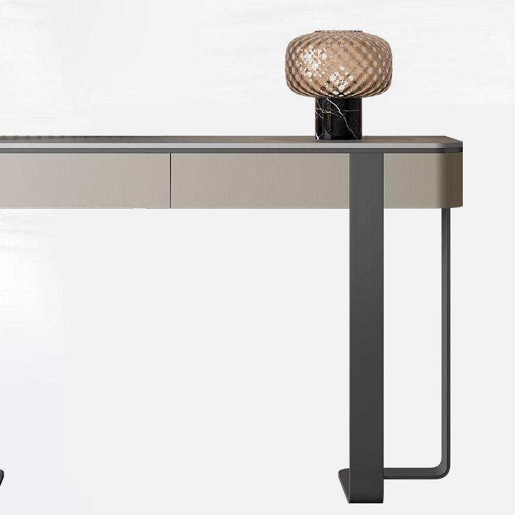 Tavolo da console glam largo 14 pollici tavolo di accento in marmo mela luna