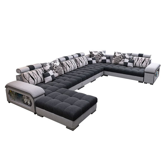 Removable Cushions Slipcovered Tufted Sectional Sofa Set with Storage Clearhalo 'Furniture' 'furniture_sectionals' 'kitchen' 'kitchen_sectionals' 'Living Room Furniture' 'Sectionals' 1200x1200_25185225-9300-488d-a7ac-7ce77c877f19