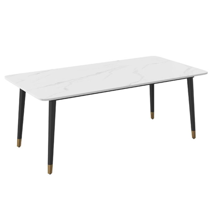 Metal Contemporary Rectangular Dining Table Sintered Stone Dining Table with 4 Legs Clearhalo ' dining_table' 'Dining Tables & Seating' 'Dining Tables' 'furn' 'furn_dining_table' 'Furniture' 'furniture_dining_table' 'Kitchen & Dining Furniture' 'kitchen&dining_furn' 'kitchen' 'kitchen_dining_table' 1200x1200_2518a79e-f1d7-4170-83be-3998f8c03b4a