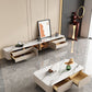 Modern Wooden TV Media Console Enclosed Storage White TV Console with Drawers